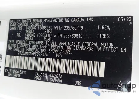 2023 Lexus Rx 350 Premium from USA, damaged, VIN 2T2BAMCA5PC022170